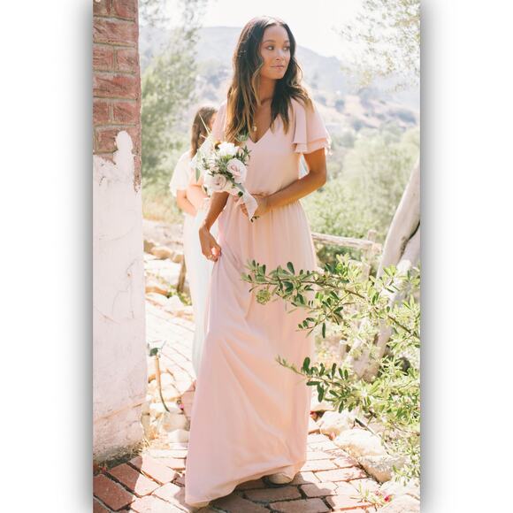 NWT SMYM Show Me Your Mumu Wedding Bridesmaid Michelle Maxi Dress Flutter Sleeve - Picture 5 of 7